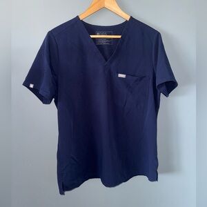 Figs Catarina One-Pocket Scrub Top in blue